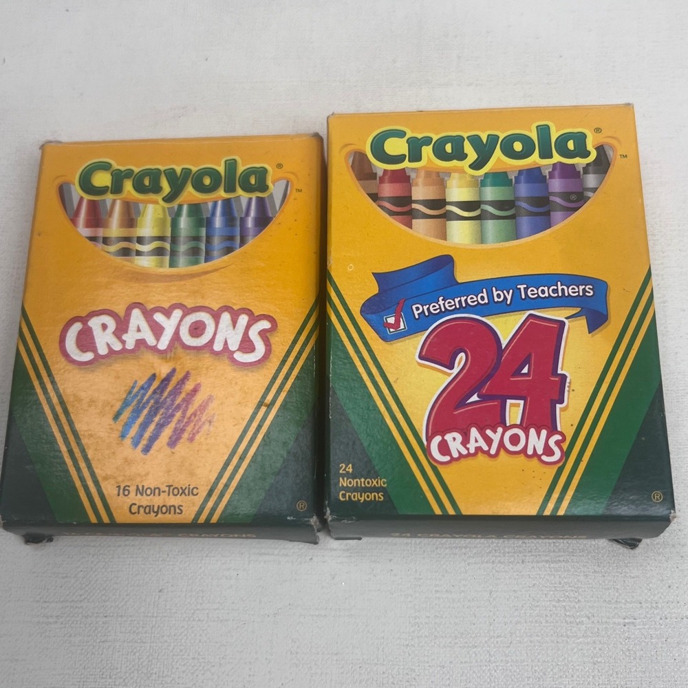 Vintage Crayola Crayon Lot 2002 16ct and 2006 24ct Binney & Smith Hallmark USA